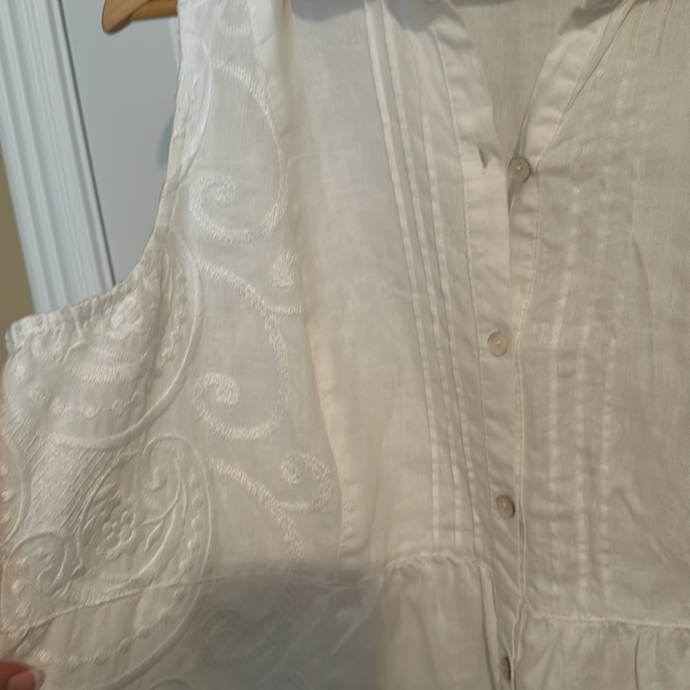 J.Jill linen sleeveless dress with embroidered detailing - Picture 3 of 14